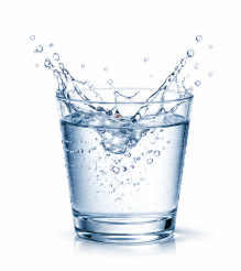 Glass of water with splash